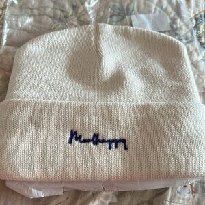 Madhappy Ivory September Classics Knit Beanie with Text Detail NIP